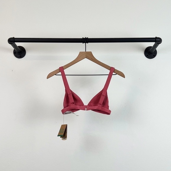 NWT Volcom Simply Rib Triangle Bikini Top in Dusty Rose - Picture 6 of 7